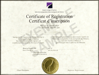 Image montrant un certificat d'inscription